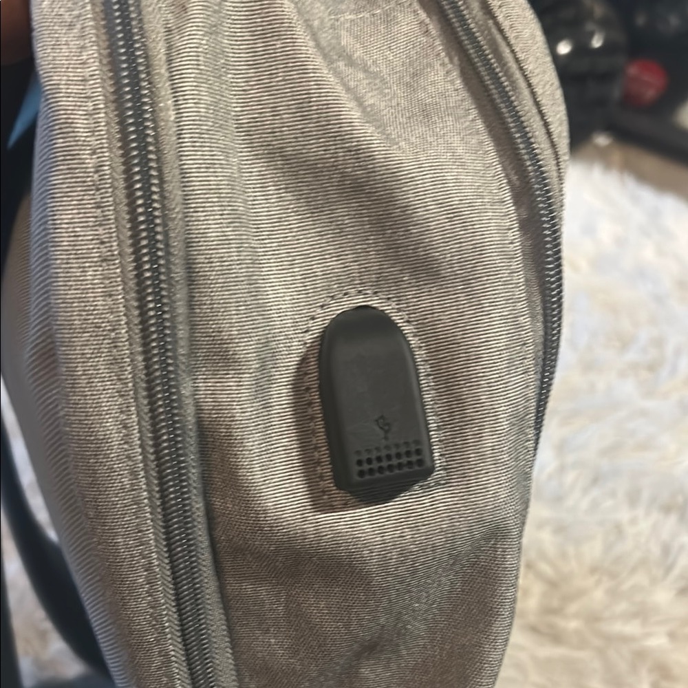 Gray Backpack With Yellow Accent - image 3